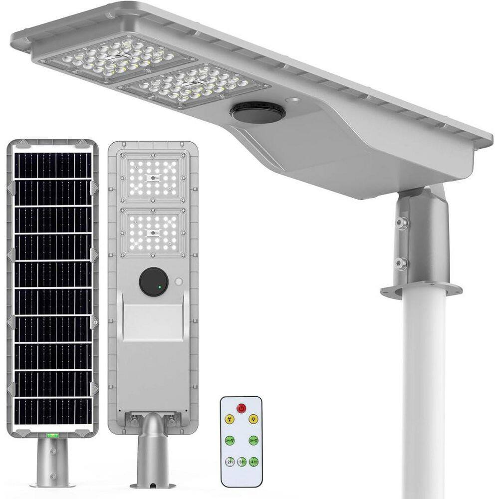 Solar Powered Street Lights 5000K, 2000 Lumens Gray 150° Dusk to Dawn Security Integrated LED Outdoor Area Floodlights price history on PriceWatchPro