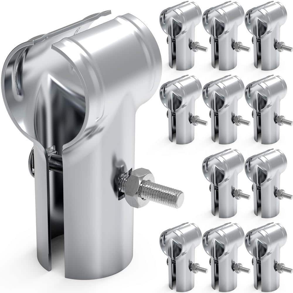 Angel Sar 12-Pieces 1-5/8" End Rail T Clamps,Galvanized Steel Chain  Link Fence T Clamps for 1-5/8 in. OD Pipe,Bolts &Nuts Included BT41UB24 -  The Home Depot