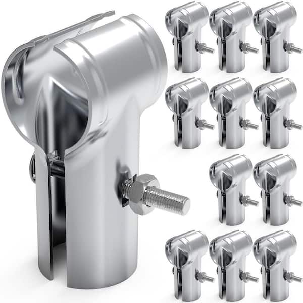 12-Pieces 1-5/8" End Rail T Clamps,Galvanized Steel Chain Link Fence T Clamps for 1-5/8 in. OD Pipe,Bolts &Nuts Included