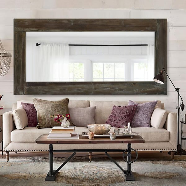 Dovelina 71 in. x 31.5 in. Rustic Wooden Rectangle Framed Brown