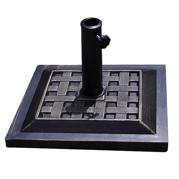 Boyel Living 17.1 in. Heavy-Duty Square Outdoor Umbrella Base Stand in Black