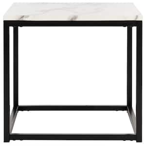 Baize White and Gray End Table