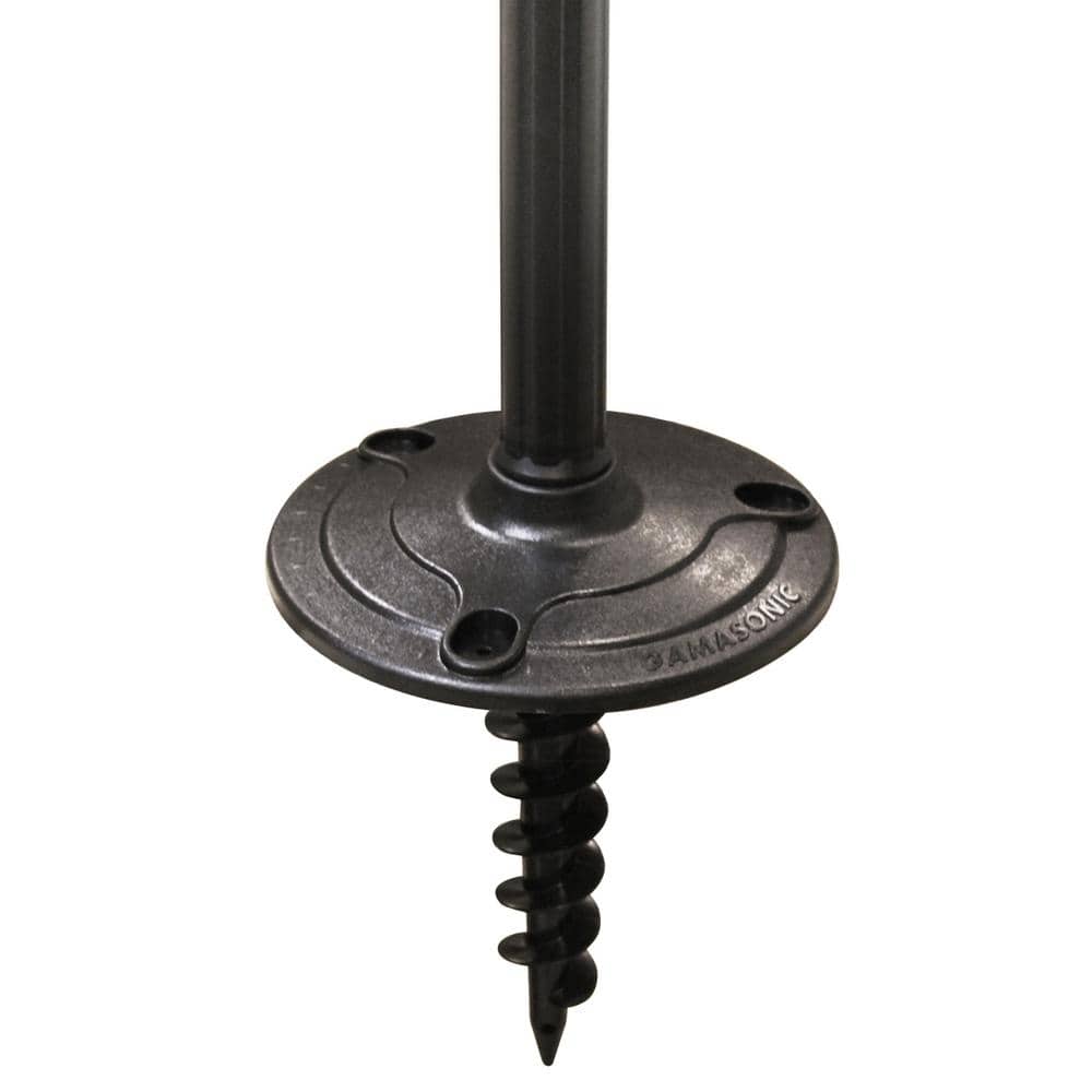 Baytown II Black Resin Solar Lamp Post with LED Light