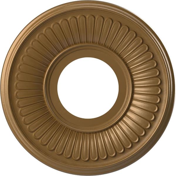 10" OD x 3-1/2" ID x 3/4" P Berkshire Thermoformed PVC Ceiling Medallion Fits Canopies up to 4-1/2", Metallic Gold Rush