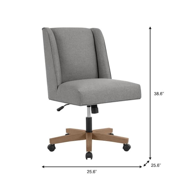 Callaway Wingback Upholstered Office Chair in Charcoal Gray