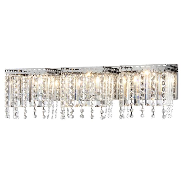 Warehouse of Tiffany Fatima 8 in. 3-Light Indoor Chrome Finish Chandelier with Light Kit