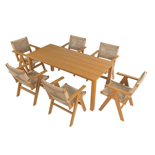 A wooden-textured imitation wood dining table, simple yet with a