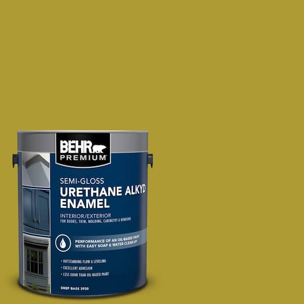 BEHR PREMIUM 1 gal. #P330-7 Luscious Lime Urethane Alkyd Semi-Gloss Enamel Interior/Exterior Paint