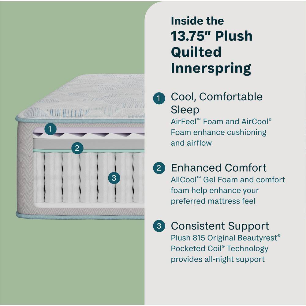 Beauty Sleep 13.75" Plush Twin XL Innerspring Mattress with Gel Memory Foam