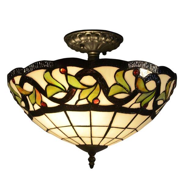 Dale Tiffany Reveli 2-Light Tiffany Bronze Semi Flush Mount