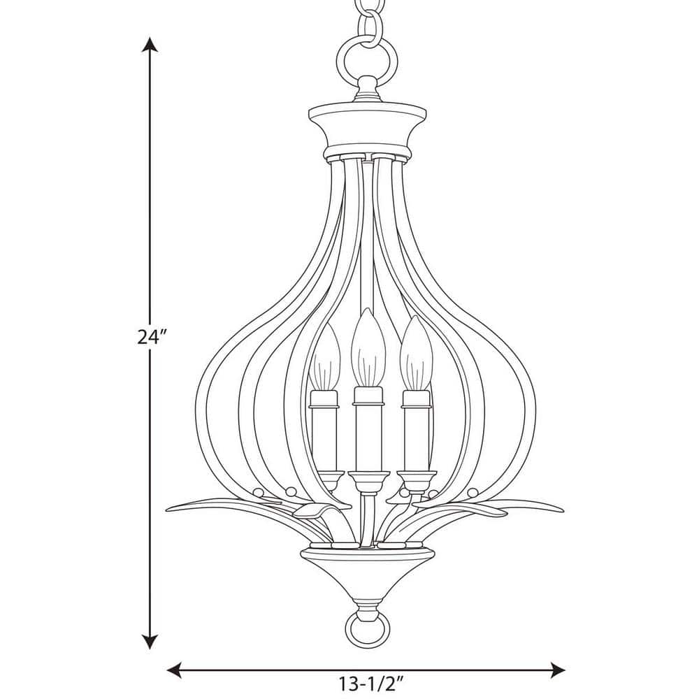 Antique Bronze 24" Transitional Taper Candle Pendant Light