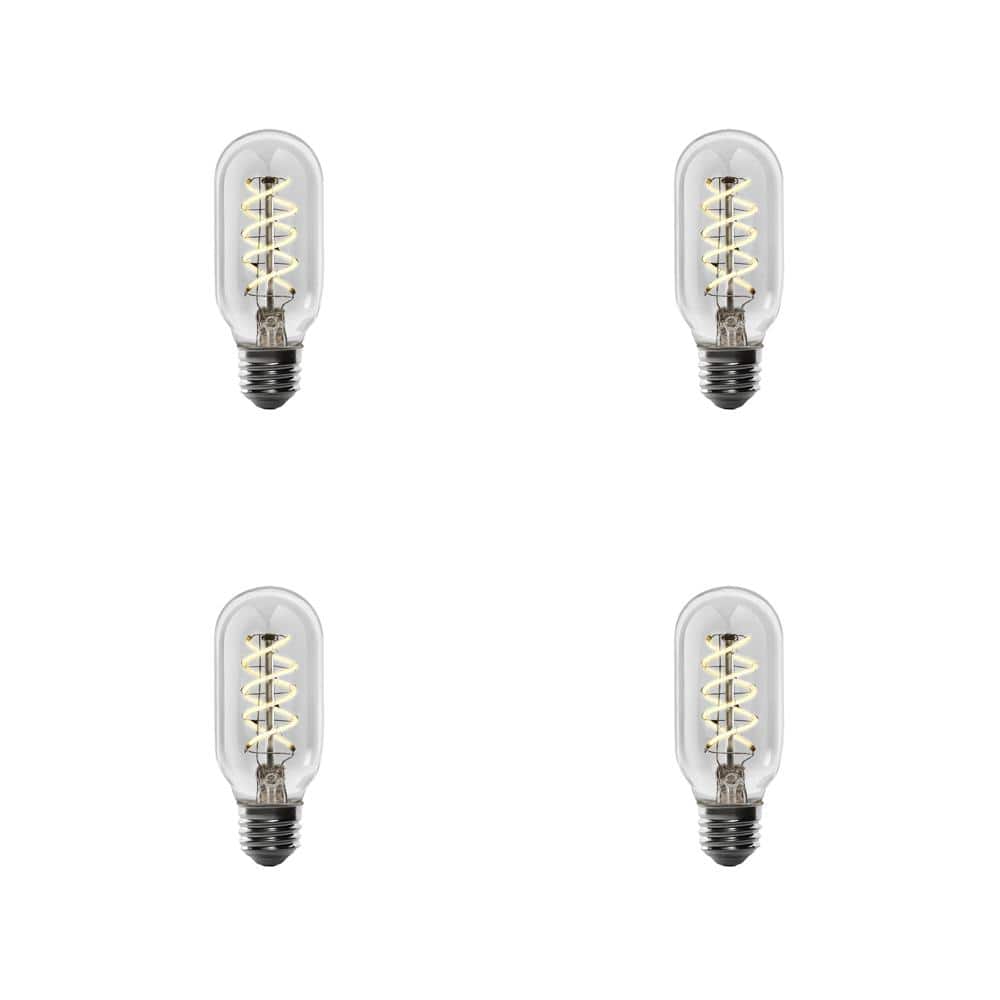 40-Watt Equivalent T14 Dimmable Spiral Filament Clear Glass E26 Vintage Edison LED Light Bulb, Warm White (4-Pack) price history on PriceWatchPro