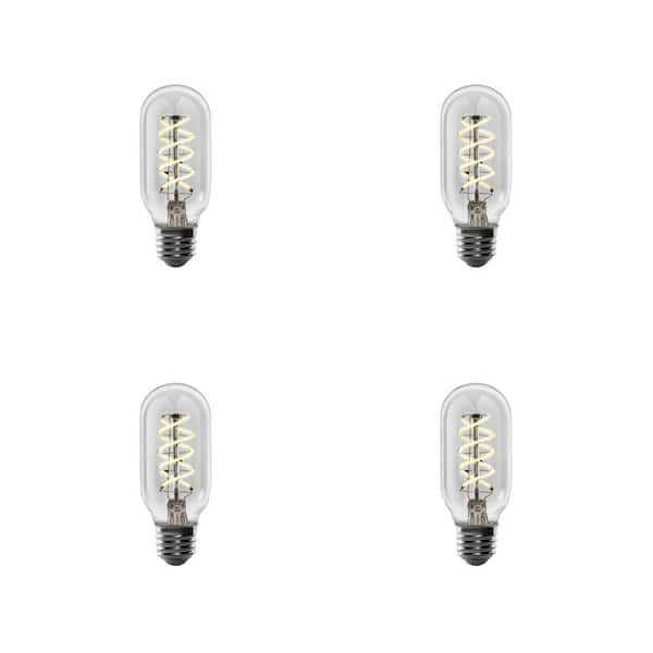 Feit Electric 40-Watt Equivalent T14 Dimmable Spiral Filament Clear Glass E26 Vintage Edison LED Light Bulb, Warm White (4-Pack)