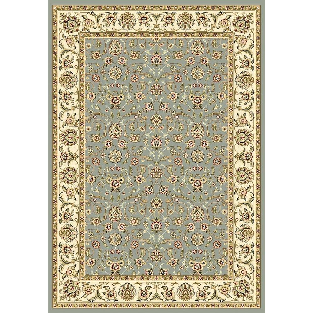 Light Blue Floral Motif Synthetic 10' x 14' Area Rug