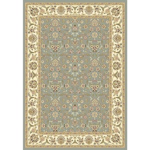 Lyndhurst Light Blue/Ivory 5 ft. x 8 ft. Border Area Rug