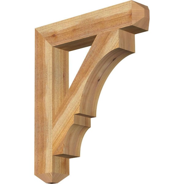 Ekena Millwork 4 in. x 26 in. x 22 in. Western Red Cedar Balboa Craftsman Rough Sawn Bracket
