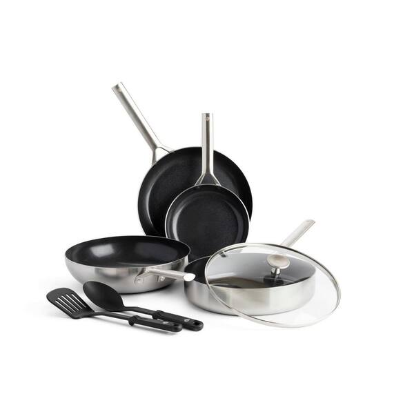 Blue Diamond Cookware Tri-Ply Stainless Steel Ceramic Nonstick, 11 Wok Pan  with Lid, PFAS-Free, Multi Clad, Induction, Dishwasher Safe, Oven Safe