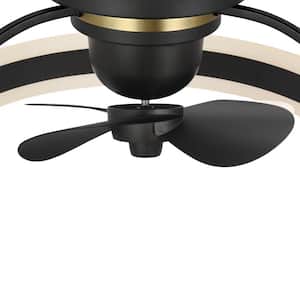 Fanin Collection 20.62 in. Indoor Outdoor 3-Blade Matte Black Luxe Ceiling Fan with Silver Blades