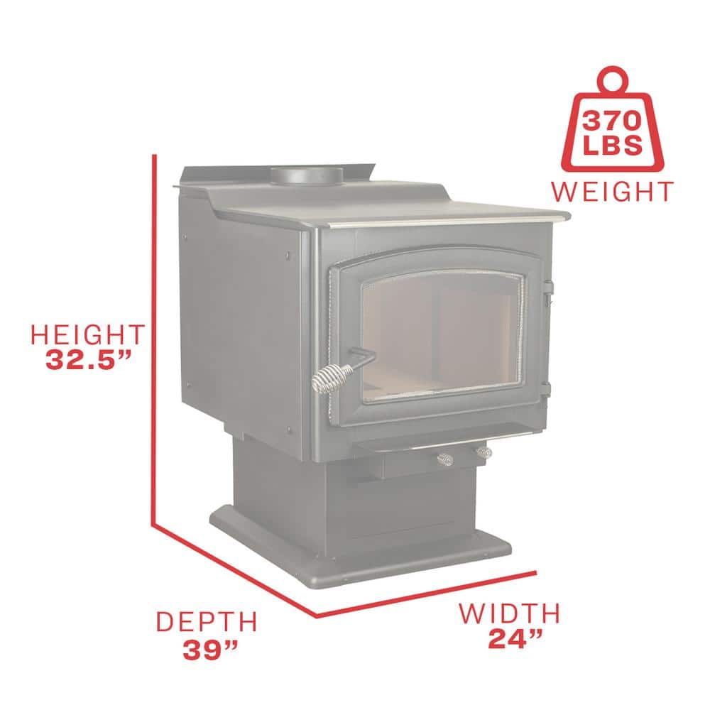 Ashley Hearth 3200 Sq Ft EPA Certified Large Pedestal Wood Stove with Blower