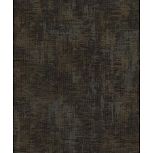 Lustre Collection Black/Gold Distressed Plaster Metallic Finish Paper on Non-woven Non-pasted Wallpaper Roll