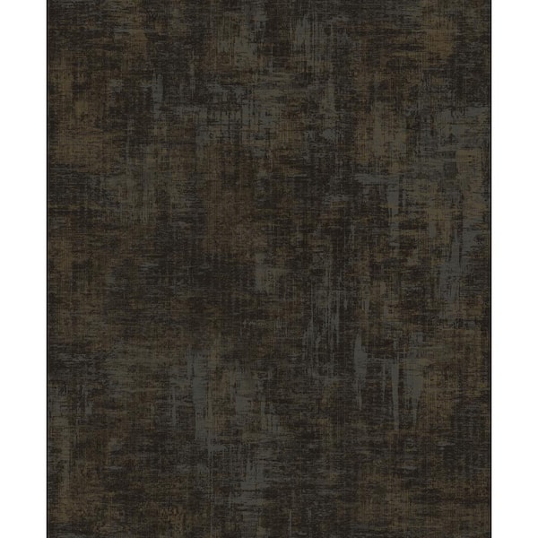 Unbranded Lustre Collection Black/Gold Distressed Plaster Metallic Finish Paper on Non-woven Non-pasted Wallpaper Roll