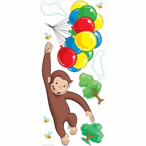 5 in. x 19 in. Curious George Peel and Stick Giant Wall Decals (10-Piece)