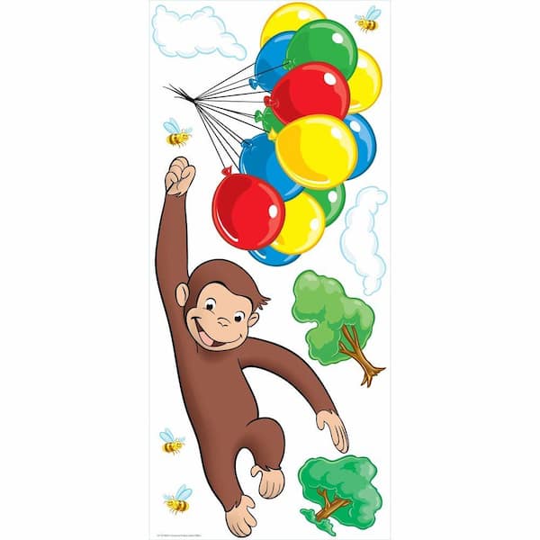 RoomMates Curious George Peel and Stick Giant Wall Decal, RMK1082GM