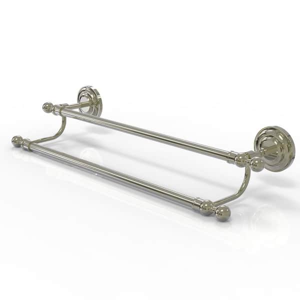 Allied Brass Que New Collection 30 in. Wall Mounted Double Towel Bar in Polished Nickel