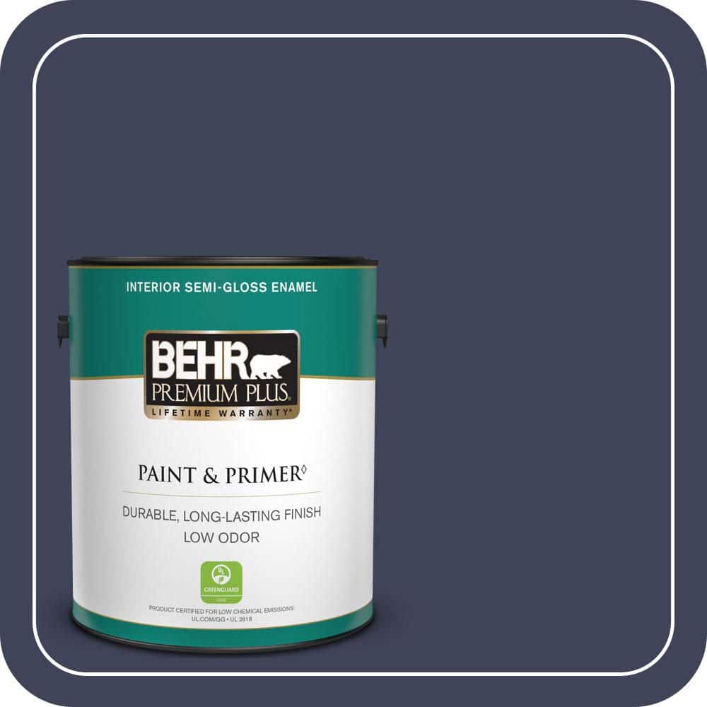 1 gal. #MQ5-9 Manhattan Blue Semi-Gloss Enamel Low Odor Interior Paint & Primer price history on PriceWatchPro