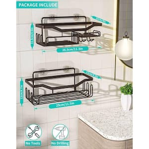 Cubilan Wall Mount Adhesive Corner Shower Caddy with Soap Holder and 12  Hooks in Bronze (3 Pack) B0B7J8WMVR - The Home Depot