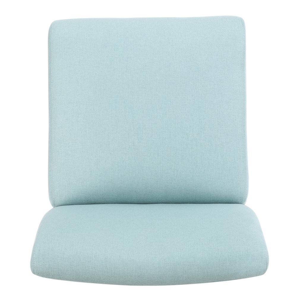 Light Blue and Matte Black Handcrafted Wood Slipper Chair Set