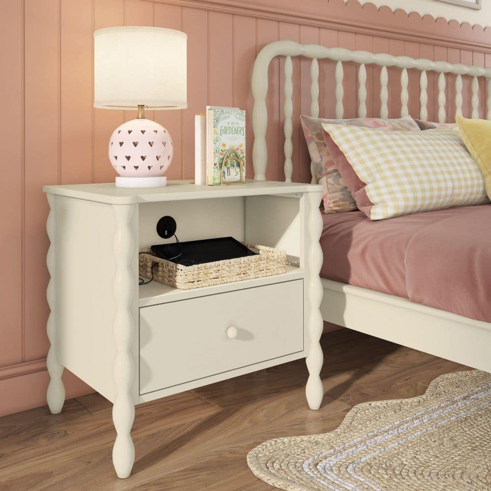Jenny Lind Linen White 1 Drawer 18.5 in. W Nightstand with Outlet price history on PriceWatchPro