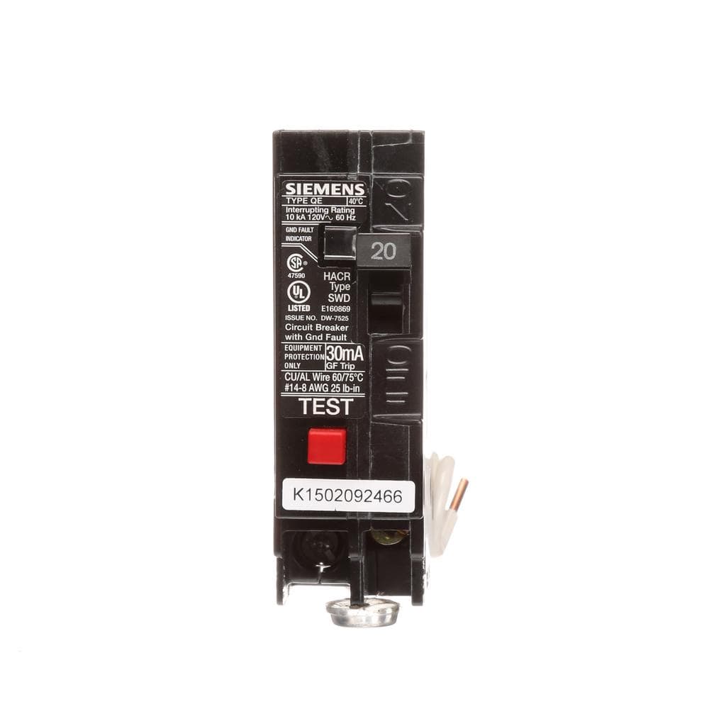 20 Amp Single Pole Type QE Ground Fault Equipment Protection Circuit Breaker price history on PriceWatchPro