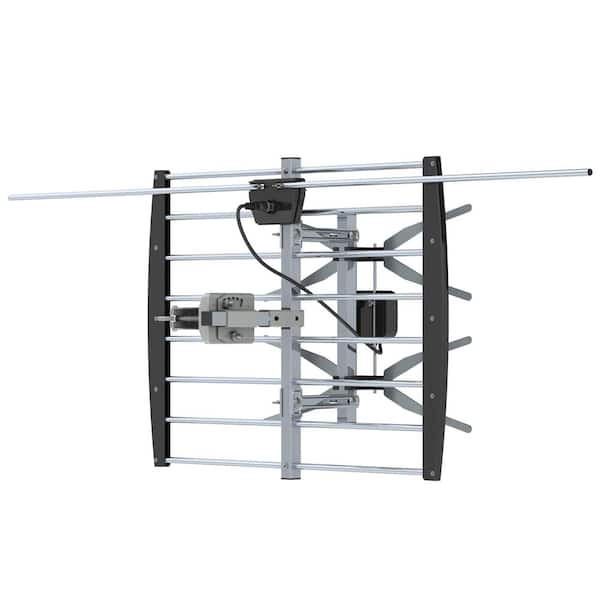 Winado VHF/UHF HDTV 140-Mile Range Outdoor Amplified TV Antenna with Black Stand and 33 ft. RG6 Coaxial Cable