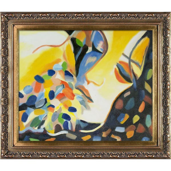 ArtistBe "Delight Reproduction with Baroque Antique Gold" by Helena Wierzbicki Framed Abstract Oil Painting 25.5 in. x 25.5 in.