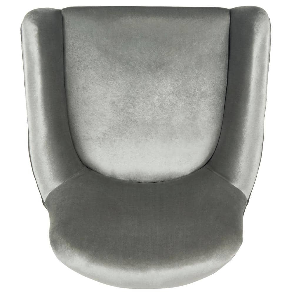 Elegant Transitional Beige Velvet Accent Chair with Gold Cap Legs
