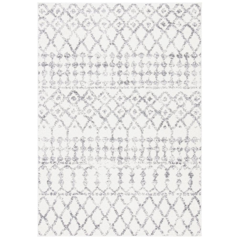 Modern Geometric 9' x 12' Gray Synthetic Area Rug