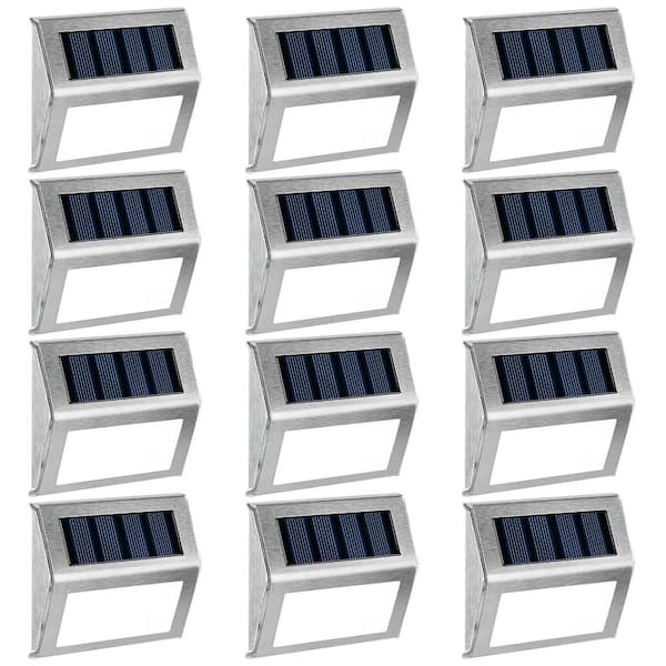 GIGALUMI Solar Metallic Integrated LED Deck Rail Light (12-Pack)