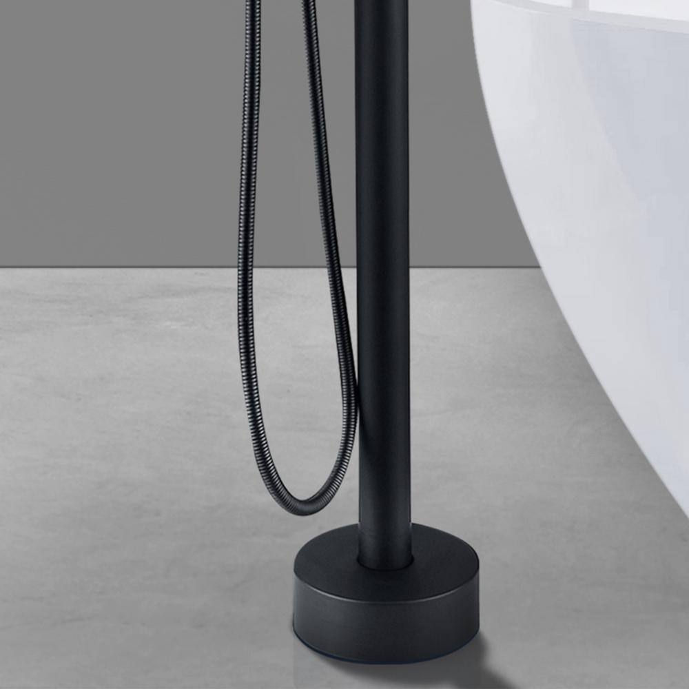 Matte Black Freestanding Bathtub Faucet with Hand Shower