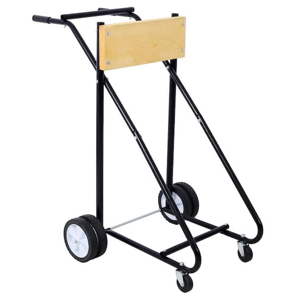 Huluwat Natural Outboard Boat Motor Stand, Engine Carrier Serving Cart with Wheels, 315 lbs. Weight Capacity