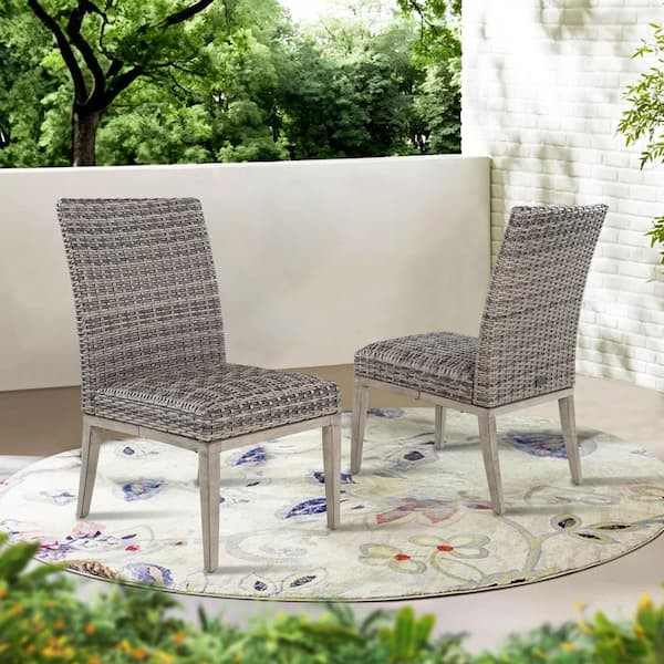 ULAX FURNITURE Allure Wicker Outdoor Dining Chair (Set of 2)