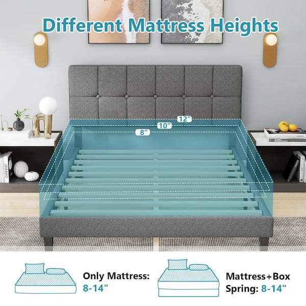 WONDER COMFORT Light Gray Wood Frame Twin Platform Bed with