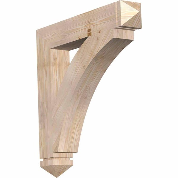 Ekena Millwork 5.5 in. x 36 in. x 36 in. Douglas Fir Thorton Arts and Crafts Smooth Bracket
