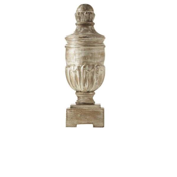 Unbranded Dapina 16 in. H Decorative Wood Finial in White Wash