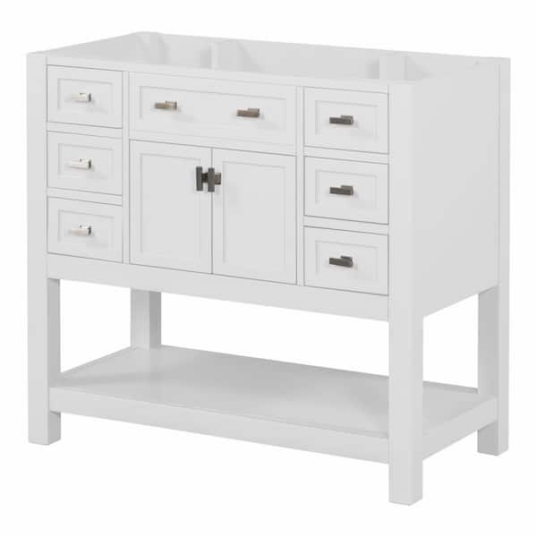 Unbranded 36 in. W x 18 in. D x 33 in. H Bath Vanity Cabinet without Top in White