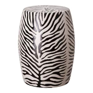 Zebra Black and White Ceramic Garden Stool