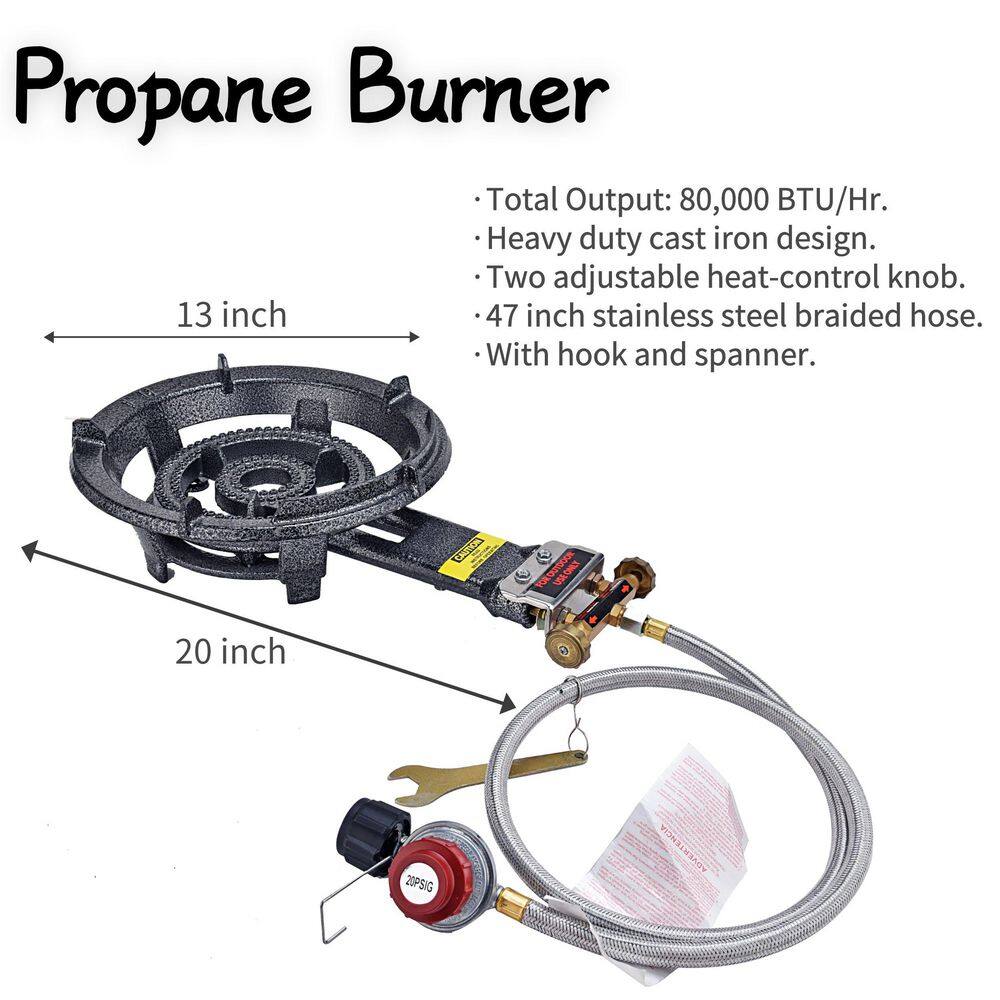 ARC 23" Black Stainless Steel Propane Burner Comal Set