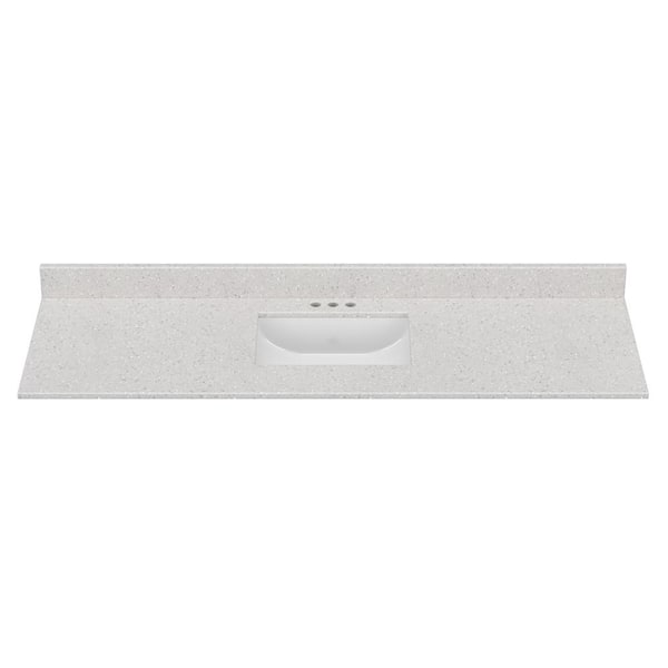 J COLLECTION 67 in. W x 22 in. D Cultured Marble Rectangular Undermount Single Basin Vanity Top in Silver Stream