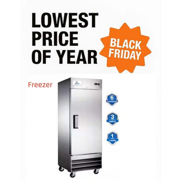 29 in. W 23 cu. ft. NSF Auto Defrost 1-Door Commercial Reach In Upright Freezer in Stainless Steel