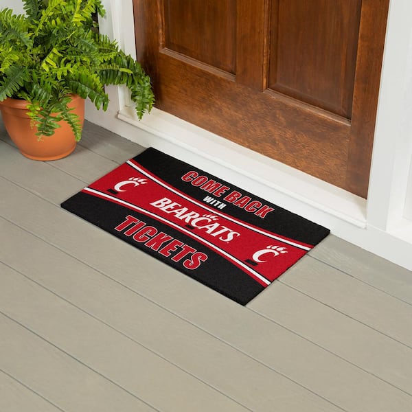 Evergreen University of Cincinnati 28 in. x 16 in. PVC "Come Back With Tickets" Trapper Door Mat